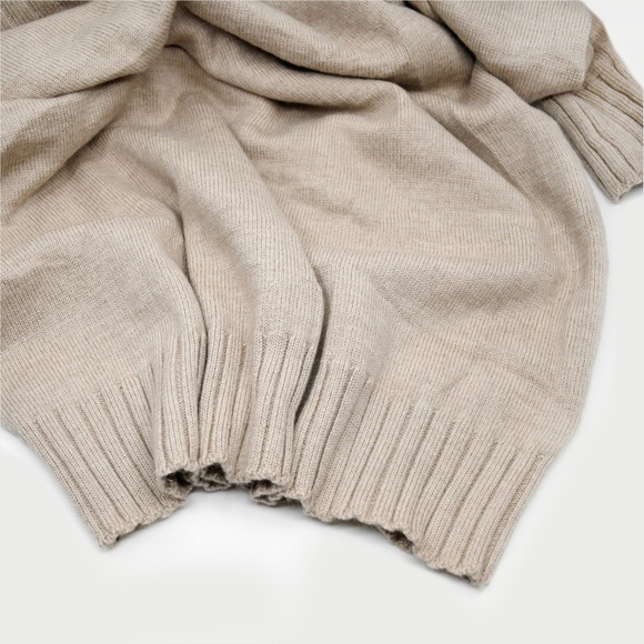 MAX MARA LEISURE Loose Fit Beige Roll Neck Wool Turtleneck Size S - Picture 8 of 10